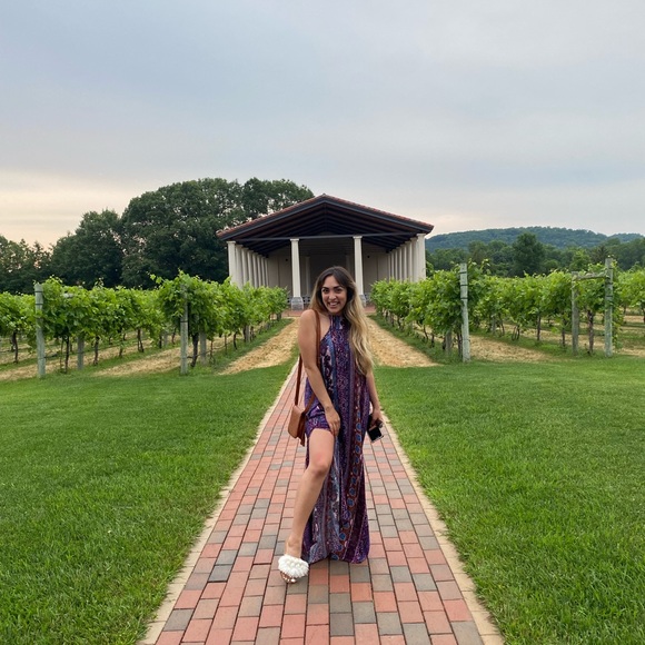 Halter multi colored backless dress - Picture 1 of 6